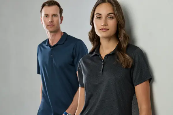 image of polos on two people to show polo shirt category