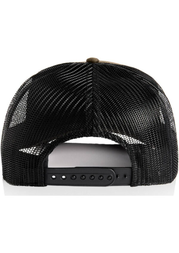 Black mesh baseball cap seen from the back with an adjustable snapback strap