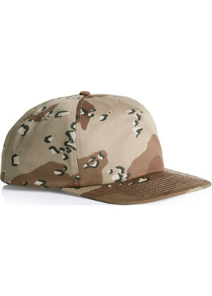 Desert camouflage baseball cap with brown, tan, and green patterns.