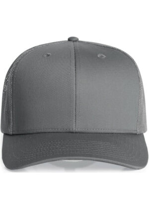 Gray baseball cap with a solid front panel and mesh back, shown from the front view.