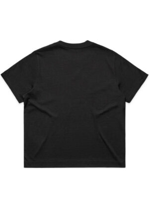 Plain black t-shirt shown from the back, short sleeves, no visible logos or designs.