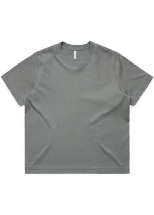 Gray crew-neck T-shirt laid flat on a white background (plain, no logo).