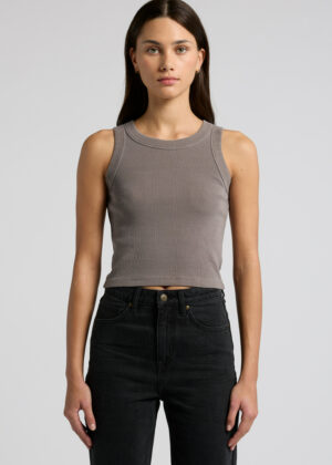 Womens Faded Organic Rib Crop Tank
