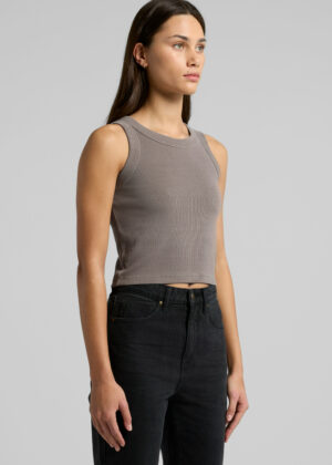 Womens Faded Organic Rib Crop Tank - Image 2