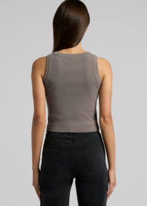Womens Faded Organic Rib Crop Tank - Image 3