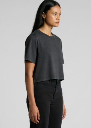 Womens Stone Wash Heavy Crop - Image 2