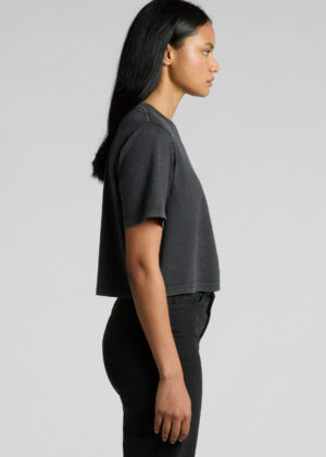 Womens Stone Wash Heavy Crop - Image 3