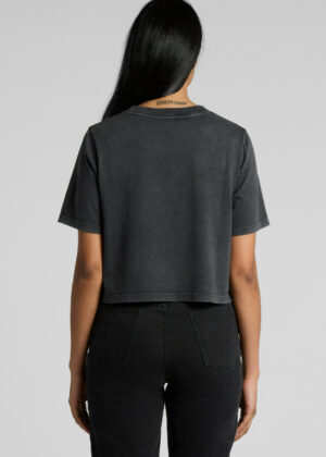 Womens Stone Wash Heavy Crop - Image 4