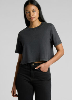 Womens Stone Wash Heavy Crop - Image 5