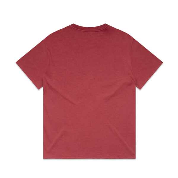 Back view of a plain red short-sleeve T-shirt laid flat, no visible graphics or text.