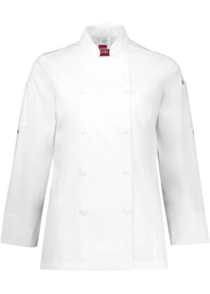 Gusto Womens Cotton L/S Chef Jacket - Image 2