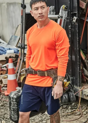 Mens Hi Vis Long Sleeve Tee - Image 4