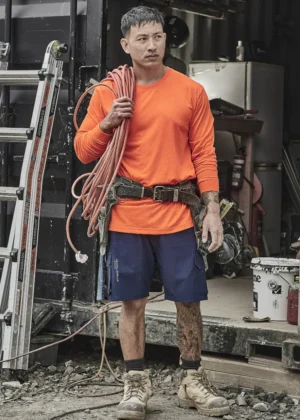 Mens Hi Vis Long Sleeve Tee - Image 5