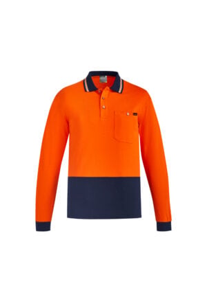 Mens Hi Vis Cotton L/S Polo