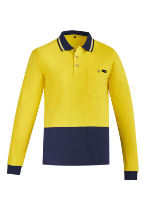 Mens Hi Vis Cotton L/S Polo - Image 4