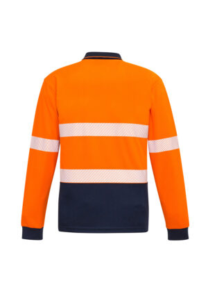 Unisex Hi Vis Segmented L/S Polo - Hoop Taped - Image 3