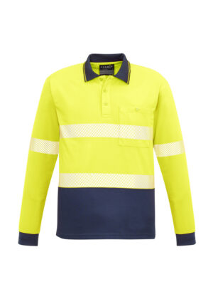 Unisex Hi Vis Segmented L/S Polo - Hoop Taped - Image 4