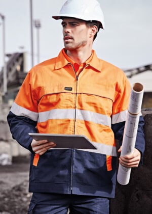 Mens Hi Vis Cotton Drill Jacket