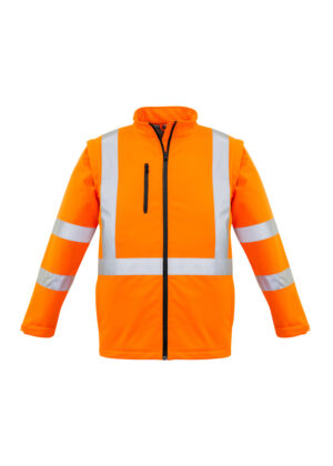Unisex Hi Vis 2 in 1 X Back Soft Shell Jacket - Image 2