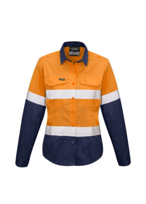 Rugged Cooling Womens Taped Hi Vis Spliced Shirt - Image 2