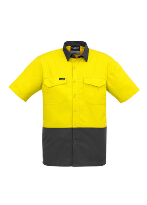 Mens Rugged Cooling Hi Vis Spliced S/S Shirt - Image 6