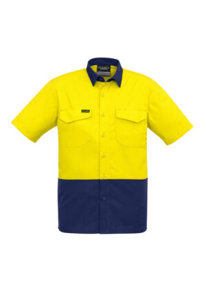 Mens Rugged Cooling Hi Vis Spliced S/S Shirt - Image 8