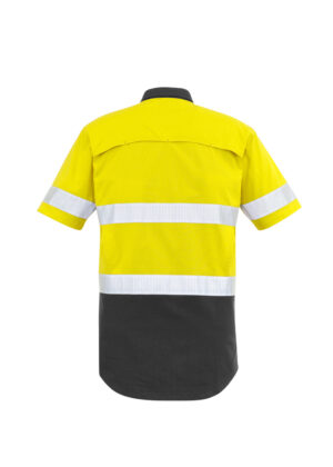 Mens Rugged Cooling Taped Hi Vis Spliced S/S Shirt - Image 7