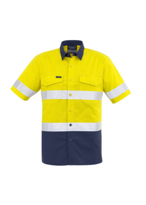 Mens Rugged Cooling Taped Hi Vis Spliced S/S Shirt - Image 8