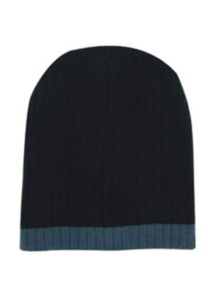Two Tone Cable Knit Beanie - Image 9