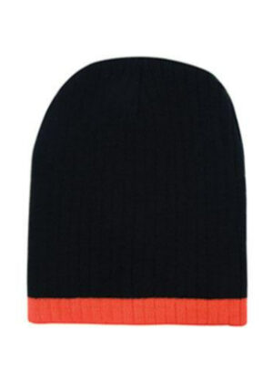 Two Tone Cable Knit Beanie - Image 8