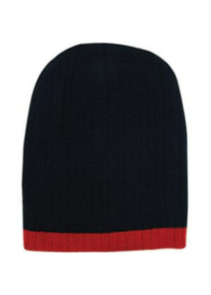 Two Tone Cable Knit Beanie - Image 7