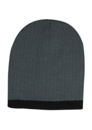 Two Tone Cable Knit Beanie - Image 6