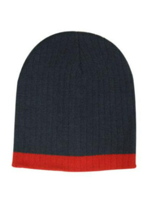 Two Tone Cable Knit Beanie - Image 3