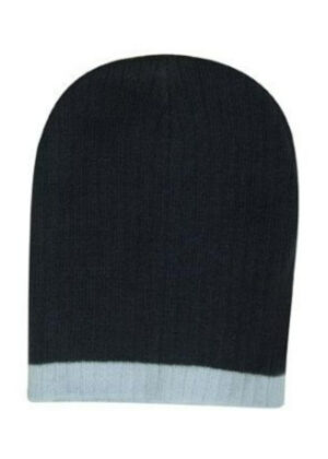 Two Tone Cable Knit Beanie - Image 2